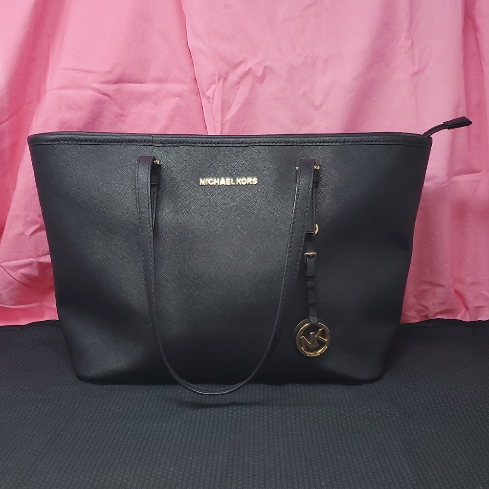 Michael Kors Tote w/ Gold Accents - Black